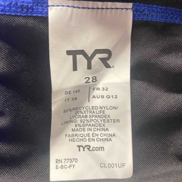 TYR solid diamond fit Cross back swimsuit royal blue one piece 28 women’s size 4 - Picture 6 of 12